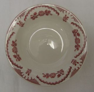   Walker China Restaurant Ware Vitrified Red Floral Fruit Side Dish Bowl