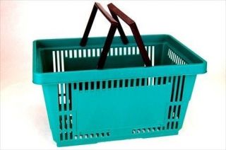 PLASTIC GROCERY STORE SHOPPING BASKET  GREEN  ECO / ENVIRONMENTALLY 