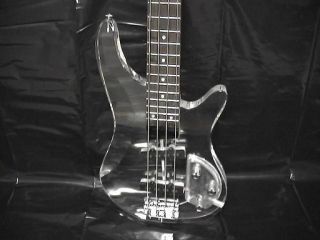 Deluxe 4 String Clear Body Lucite Electric Bass Guitar, Brand New