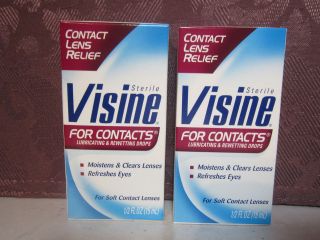 VISINE FOR CONTACTS   CONTACT LENS RELIEF   SET OF 2   NEW UNBOXED 