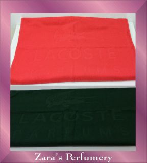 LACOSTE GREEN OR RED PRINTED BATH / BEACH / SPORT TOWEL