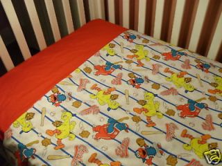 Sesame Street Baseball Blanket and Sheet   Custom Made