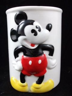 Disney Classic Mickey Mouse Tumbler Bathroom Ceramic Drinking Cup 3.5 