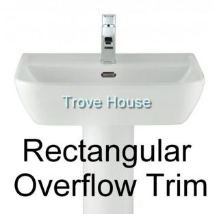 Bathroom Vanity Basin / Sink Overflow Cover Rectangular *Rio* Chrome 