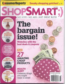 SHOP SMART MAGAZINE BARGAIN ISSUE BBQ SAUCES WASHERS DRYERS CARS FREE 