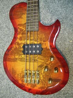 Bass guitar, 4 string, unique picture, custom made