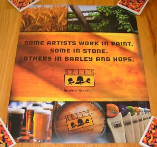 BELLS BREWING Cool Poster BARLEY AND HOPS ARTIST craft beer brewery