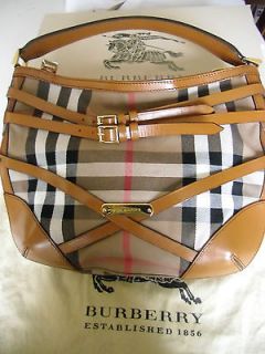 New Burberry Bridle House Check Hobo Bag $1195. made in Italy