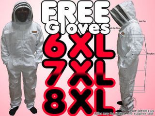 Full Pest Control, Beekeeping, Beekeeper, Bee Suit with Veil 6 8XL 