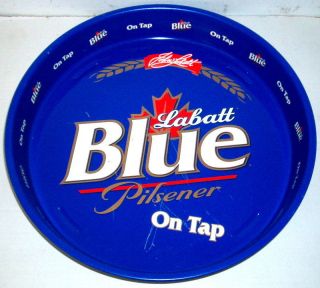 VINTAGE LABATT BLUE PILSENER METAL BEER TRAY 14 1/4 VERY NICE SHAPE