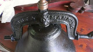 Antique Cast Iron Bell only no Yoke Jenny&Manning school church 