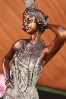   Marble Statue Portrait Bust Woman Girl Art Nouveau Decor Figurine