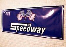Vintage Speedway Blue Max Snowmobile Logo Mini Banner 11 x 29