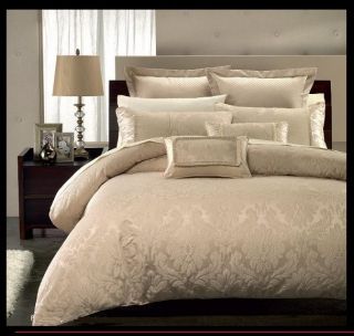 9pc Luxury Beige Comforter Set/Bed in A Bag Full Queen King Cal King