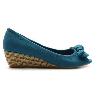 TURQUOISE US 6.5 Womens Shoes Ballet Flats Loafers Cute Bowed Comfort 