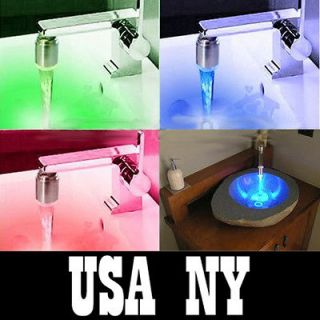 Water Faucet Glow Shower LED Light Temperature Sensor