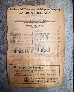  1914 Carbon Hill, Alabama   Phone Directory   Southern Bell Telephone