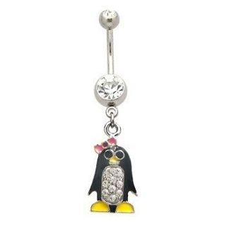 penguin belly button rings