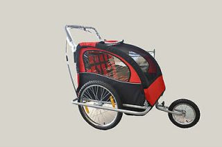 Double Kids 2in1 Bicycle Bike Trailer Stroller Jogger Carrier