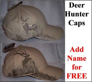 Deer Hunter Designer Caps Machine Embroidered with FREE Personalizing