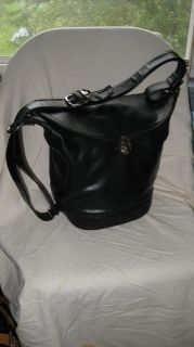 Marino Orlandi Large Black Leather Bucket Sling Bag Shoulder Bag