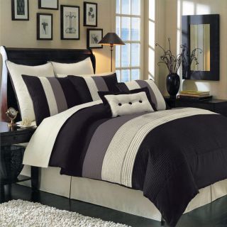 Hudson Luxury 8 Piece Comforter Set/ 3 Color Choices/ Full, Queen 