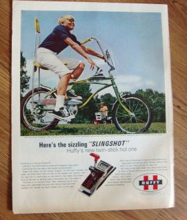 1969 Huffy Bicycle Ad Deluxe Slingshot Rail Twin Stick Console