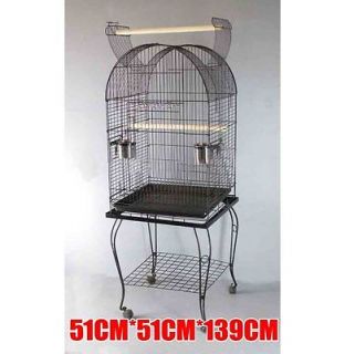 PET BIRD PARROT CANARY CAGE AVIARY WITH STAND WHEEL 2 STAINLESS STEEL 
