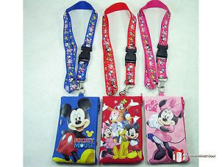 3x) Disney Mickey Mouse Friends Lanyard Fastpass ID Ticket iPhone 