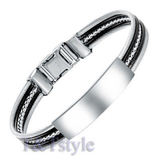 stainless steel id bracelet in Bracelets