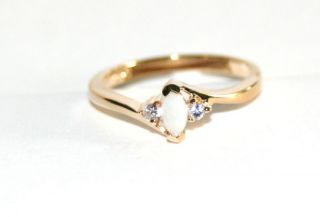 October Birthstone Ring~Genuine Opal ~18K Gold Vermeil~New~Li​fetime 