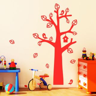 LARGE   CUTE TREE WITH BIRD HOUSE WALL STICKER  CHILDRENS ROOM 