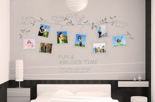 Elegant New Birds Song Photo Frame Family Memory Wall Decor Sticker 