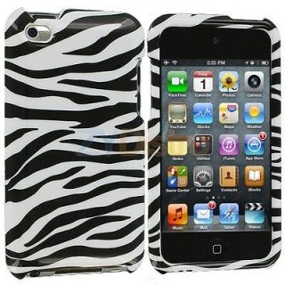 Black White Zebra Hard Skin Case Cover Accessory for iPod Touch 4th 