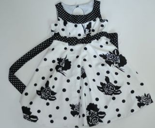 NWOT Disorderly Kids Black and white polka dot dress size 8