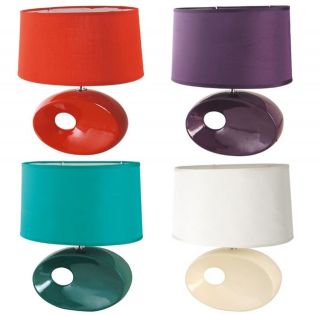   CLEO TABLE DESK BEDROOM LAMP LIGHT CREAM PLUM TEAL RED TURQUOISE SHADE