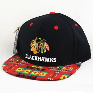 Custom Chicago Blackhawks Snapback Hat Aztec Navajo Native Cap NEW