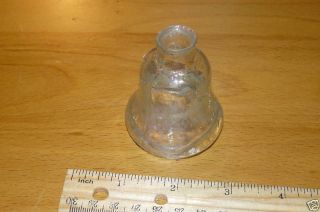 Vintage Civil War Era Clear Glass Bell Shape Ink Well
