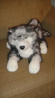 18 Folkmanis Gray White Black Timber Wolf Stuffed Animal Plush