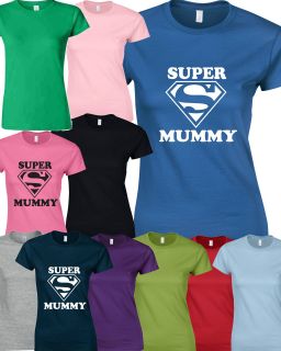SUPERMUMMY T SHIRT SUPERWOMEN Birthday Gift Mothers Day Present SUPER 
