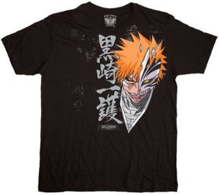 Bleach Ichigo Kurosaki Hollow Transform Men Anime T Shirt (Black)