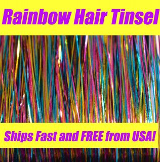 Hair Tinsel Hair Bling Add To Feather Hair Extensions SHINY BRILLIANT 