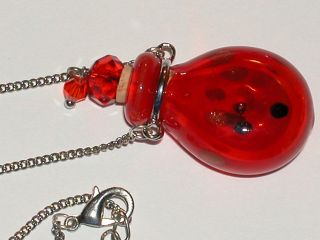1pc Large Murano Glass Blood red oil ashes bottle cork pendant vial 