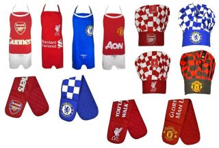 OFFICIAL FOOTBALL CLUB   KITCHEN COOKING CHEF HAT APRON GLOVES   NEW 