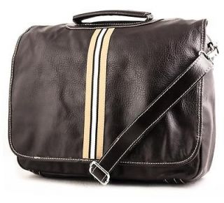 Mens Dual Function Soft Leather Canvas Messenger Shoulder Bag Backpack 