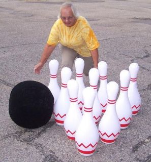 JUMBO SIZE COMPLETE INFLATEABLE BOWLING SET pins ball new game LARGE 
