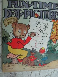 Vintage 1937 Childrens Fun Time Dot To Dot Pictures, George Carlson 