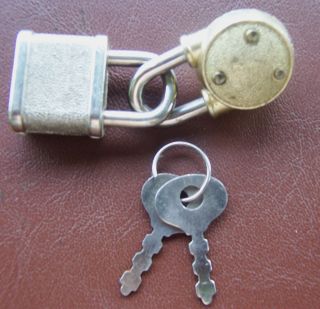 TWO SMALL JEWELRY BOX OR DIARY LOCKS WITH KEYS