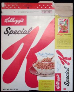 Vintage 1963 Kelloggs Special K Cereal Box,Carton # 161,Special K 