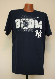 Nike New York Yankees BOOM Shattered Graphic Navy Blue Tee Mens 